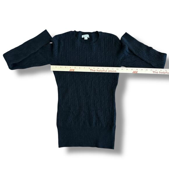 Aphorism Black Angora Rabbit Hair Wool Blend Cable Knit Sweater Medium - Picture 3 of 7